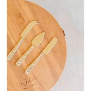 Ensemble exclusif de spatules à fromage de mariage couleur argent avec poignée design tour Vaisselle de table de qualité supérieure Ensemble de couteaux à fromage - Product Image 1