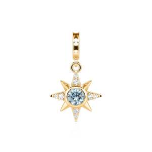 Pendentif Jeulia Move My Way North Star Charm en zircon plaqué or 18 carats, étanche, cadeau religieux - Product Image 1