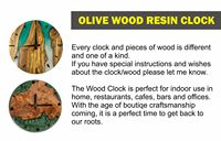 Horloge en résine de bois d'olivier, décoration d'intérieur
