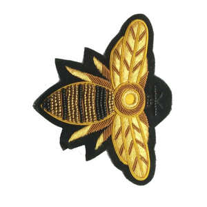 Badges en feutre tissé de luxe brodés à la main, fabriqués sur mesure, patchs en fil de bullion, vente en gros pour uniformes - Product Image 1