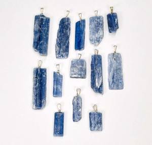 Bleu Kyanite Pierre Brute 15mm Pendentif Collier À La Main Argent Plaqué Charme pour Bijoux De Mode pour Fine Jewelry - Product Image 2