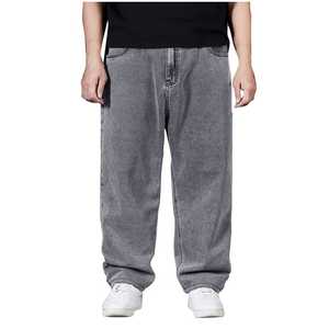 Pantalones vaqueros lavados vintage con parche bordado colorido, pantalones cargo holgados de cintura alta para hombres y mujeres, ropa de calle cómoda y versátil - Product Image 4