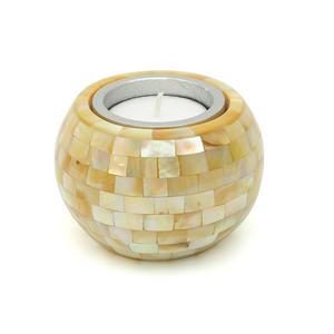 Bougeoir en nacre fait à la main bougeoir en bois de forme ronde de la meilleure qualité pour accessoires de décoration de mariage - Product Image 2