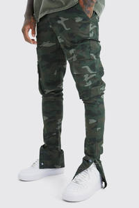 Pantalones Cargo de algodón 100% de alta calidad para hombre, servicio OEM personalizable con estilo informal, aspecto lavado con múltiples bolsillos delanteros planos - Product Image 4