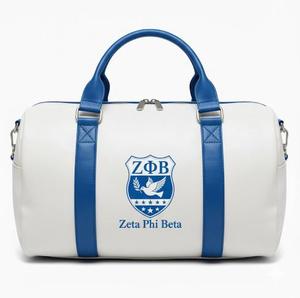 Zeta phi Beta กระเป๋าทรงดัฟเฟิลปักลายที่กำหนดเองหรูหรา PU ตัวอักษรกรีกยิมกระเป๋าเดินทางวันหยุดสุดสัปดาห์อุปกรณ์เสริมสโมสร - Product Image 1