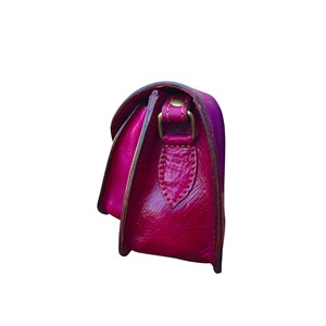 small leather Mini Foldable Lightweight Customizable Handbag <b>Flower</b> Decoration Flap Closure Custom Logo <b>Gift</b> Bag 7.8×5.3 in - Product Image 2