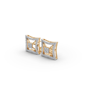 ต่างหูเพชรทรงสี่เหลี่ยมจาก Square Halo Lab-Grown Diamond - Product Image 3