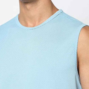 2025 Men's New Summer <b>Sleeveless</b> Athletic Tank <b>Top</b> Breathable Compression Sports Knitted Shirt Casual Machine Embroidery Style - Product Image 2