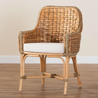 Chaise de luxe écologique Vietnam tissé à la main vintage jacinthe d'eau et jonc de mer pour un siège confortable et élégant salon patio et chambre à coucher