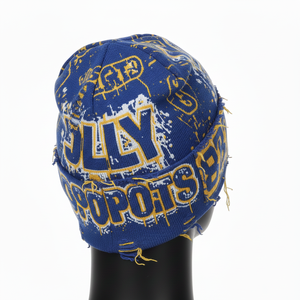 Gorro de Punto Acrílico Premium de 250 GSM, Azul, Amarillo, Blanco, Diseño Jacquard con Logotipo Personalizado, Cálido, Elástico, Suave, para Deportes de Invierno - Product Image 4