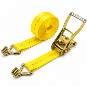 Correa de Amarre de Poliéster Amarillo de 50 mm con Trinquete, Capacidad de Carga de 5000 kg, Doble Gancho en J, Certificación CE, Provina RS3000, Duradera y de Alta Fiabilidad - Product Image 4