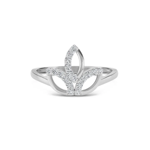 แหวนใบไม้ประดับเพชร ดีไซน์หรูหรา แรงบันดาลใจจากธรรมชาติ พร้อมเคลือบทอง เหมาะสำหรับผู้หญิงยุคใหม่ที่มองหาเครื่องประดับที่โดดเด่นและทันสมัย - Product Image 1