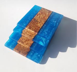 Bestselling Resin and Wooden Coaster Sets with Stone Touch Perfect Fusion Design for Modern Kitchens and Stylish Dining Spaces - Product Image 2