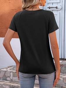 Camisetas de Verano de Alta Calidad para Mujer, Camisetas de Manga Corta con Cuello en V - Product Image 6