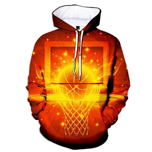 2023 nueva Sudadera con capucha de baloncesto para hombres, Jersey informal de gran tamaño, bordado 3D fresco, ropa deportiva de manga larga de lana tejida, 100% de algodón - Product Image 4