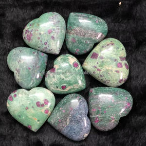 Premium rubí zoisita corazón piedra abundancia buena suerte rubí fucsita tallado a mano pulido amor curación cristal piedra preciosa al por mayor - Product Image 1