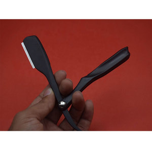 Rasoir de barbier droit de style japonais pour hommes avec poignée pliante Logo privé coupe de barbe rasage lame de rasoir caractéristique utilisation du visage - Product Image 3