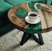 Table basse moderne de rivière en résine époxy et bois design pour chambre à coucher table basse unique de vente en gros