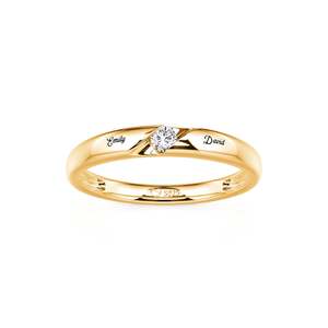 Bague de mariage Jeulia Parallel Meet pour homme, plaquée or rose, gravable, avec grappe de pierres - Product Image 3