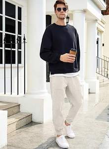 Pantalons de jogging pour homme sur mesure OEM, pantalons cargo décontractés fuselés, pantalons de sport et tissu en polyester mélangé à la velours côtelé - Product Image 5