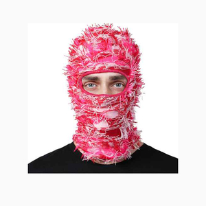 Pasamontañas de punto de un agujero con hierba y estilo al por mayor, máscara de esquí de cara completa, cubierta con estilo para exteriores de carácter único - Product Image 1