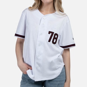 เสื้อเบสบอลโพลีเอสเตอร์ 100% ดีไซน์ใหม่ทันสมัย แบบ OEM พิมพ์ลายแบบ Sublimation สำหรับผู้ชาย เด็ก และทุกเพศ เสื้อกีฬาเบสบอล คอวี แขนสั้น - Product Image 5