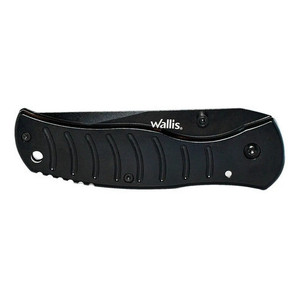 Coltello con chiusura di sicurezza con manico in metallo nero e clip-Wallis K900334 - Product Image 5