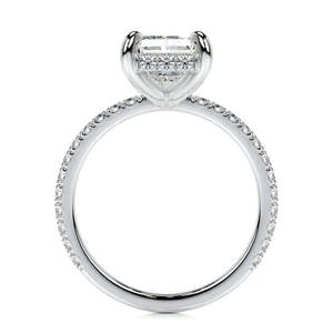 Anillo de Compromiso Earis Radiant Pave con Diamante Cultivado en Laboratorio, Certificado IGI, Oro, 0.5 CT, Piedras Laterales, Halo Oculto - Product Image 4