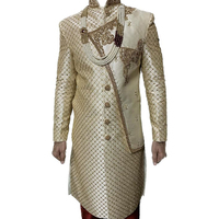 Sherwani Traditionnel pour Hommes, pour Mariages, Fêtes et Occasions Hivernales, Tissu Personnalisable, Haute Qualité, Évacuation de l'Humidité, Séchage Rapide