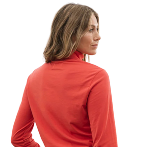 Camiseta de Manga Larga con Cuello Alto para Mujer, 100% Algodón Orgánico de Lujo, Preencogido, Certificado GOTS, Premium, Transpirable, Corte Clásico - Product Image 5