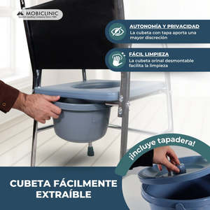 เก้าอี้ mobiclinic velero commode พร้อมฝาปิดกันลื่นและที่พักแขนอุปกรณ์บำบัดพร้อมฝาปิด - Product Image 2