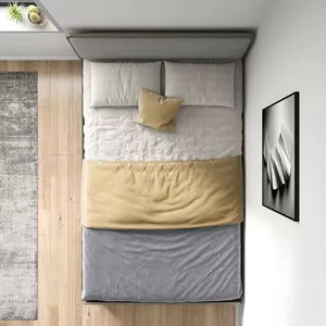 Lit tatami en teck massif de haute qualité avec 3 tiroirs de rangement au design moderne. - Product Image 2