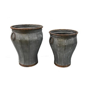 Ensemble de deux jardinières galvanisées en métal, haute vente, pour balcon, intérieur et extérieur, qualité supérieure - Product Image 6