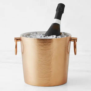Trending Wine Cooler Stainless Steel Metal Copper Finished <b>Champagne</b> Ice Bucket With Handle for Parties & Bar Ware - Product Image 2