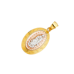 เครื่องประดับแฟชั่นสามโทนสีทองสำหรับเด็กจี้กัวเดอลูเปอร์14K ประดับเพชรและทองแดงสำหรับศาสนาของเรา - Product Image 2