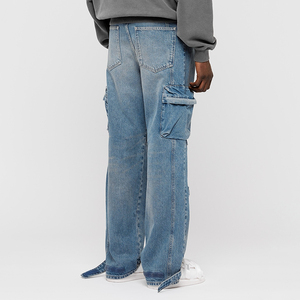 กางเกงผ้ายีนส์ทรงแบ็กกี้ลำลองสำหรับผู้ชายกางเกงขาบานออกแบบโลโก้ได้ตามต้องการสำหรับฤดูหนาวและฤดูร้อน - Product Image 4