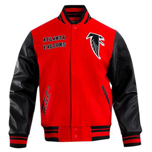 Custom Lettermen <b>Varsity</b> <b>Jackets</b> with <b>Purple</b> Wool Body Half White Leather Sleeves Embroidery Decoration - Product Image 2