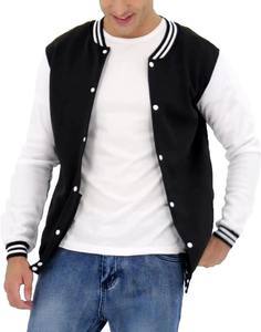 Veste de baseball universitaire avec logo personnalisé de haute qualité Streetwear unisexe blouson bombardier avec fermeture à bouton veste en cuir véritable pour femmes - Product Image 4