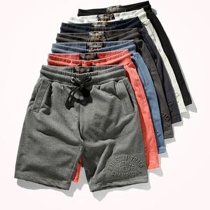 <b>Men's</b> 100% Cotton French Terry <b>Shorts</b> Custom Logo Anti-Wrinkle Formal Embroidered Chenille <b>Patch</b> Button Plain Dyed Nonwoven - Product Image 1