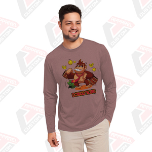 T-shirt en jersey de coton à manches longues pour homme Heritage, écologique, confort estival, appliques disponibles, denim, batik, velours côtelé, perles - Product Image 2