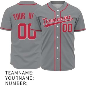 Custom Unisex Baseball Jersey Breathable 100% Polyester Fabric Digital Print Quick Dry 260g Four-Way Stretch Eco-Friendly Team - Product Image 5