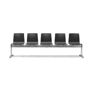5-Seat Waiting <b>Bench</b>, Fire-Retardant Polymer Shells, Polished Aluminium Frame, <b>Indoor</b> - Product Image 1
