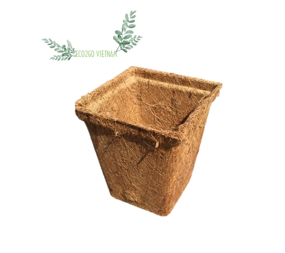 Wholesale And Sustainable Organic Coconut Coir Pots/ Top Selling Coconut Coir Fiber Plant Pots for Decoration Made In Vietnam