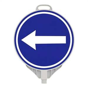 Ultra Round Reflective Traffic <b>Sign</b> Double Sided Printed Left Mandatory Direction for Roadway Essential Warning <b>Sign</b> - Product Image 1