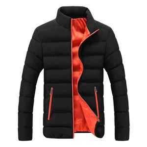 2025 noir hommes laine veste rembourré coton décontracté sport manteau automne hiver chaud épais veste avec fermeture à glissière avant debout - Product Image 3
