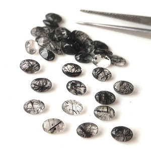Piedras Preciosas Sueltas de Rutilo Negro Natural, Corte Ovalado Facetado, con Juego de Color, 4x6mm-8x10mm, para Fabricación de Joyería, Venta al Por Mayor - Product Image 6