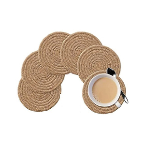 Sous-verres d'isolation thermique avec collection colorée Meilleure vente Sets de table en corde de chanvre écologiques Tapis de café Produit en jute tissé - Product Image 6