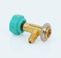 工业/DIY通用型制冷剂穿刺阀黄铜7/16-20螺纹800 PSI交流充注工具防漏高精度OEM/ODM