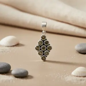 Collar de Plata de Ley 925 Vintage para Mujer con Cuarzo Ahumado, Diamante y Perla, Cadena de Oro Rosa Chapada en Rodio, Joyería de Compromiso - Product Image 3