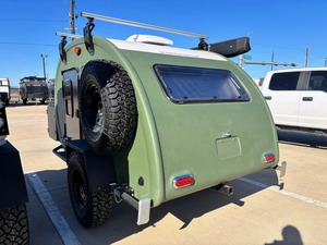 Bean Stock Lightweight Waterproof Modern Expanded Mini Caravan Teardrop Travel Trailer 2 Person Aluminum Slide-Out Kitchen - Product Image 4